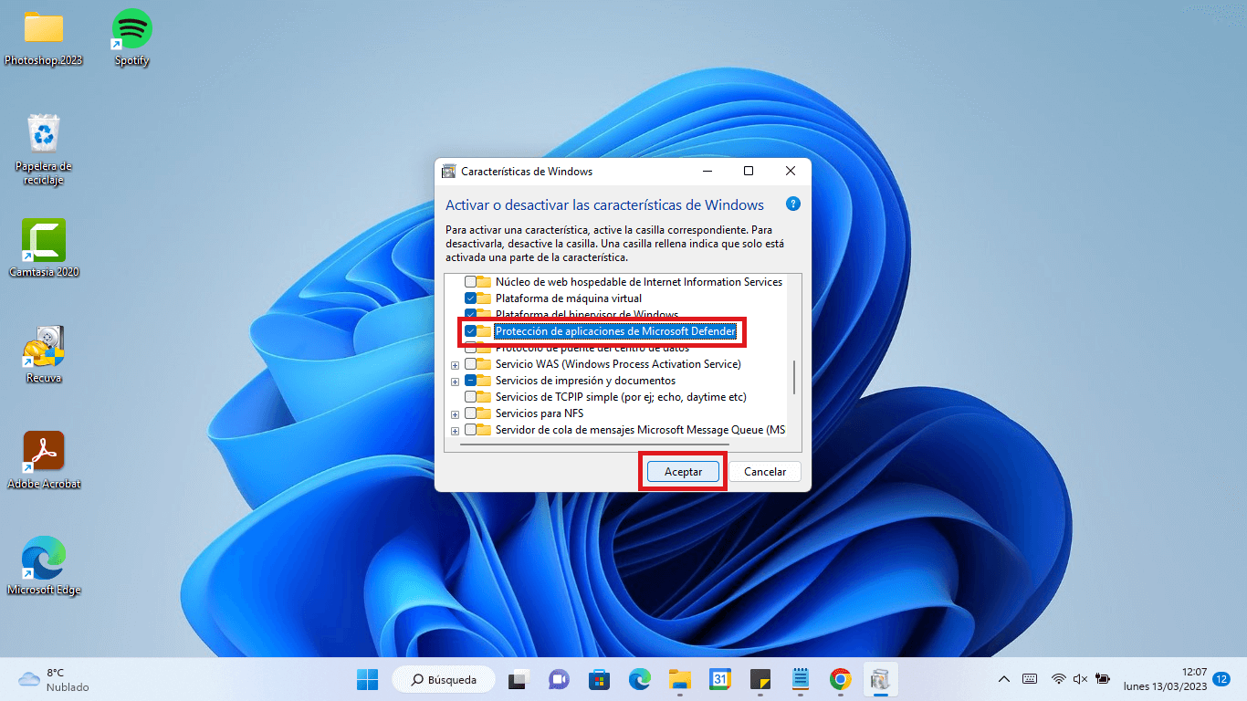 como hablitar la preteccion de aplicaciones de Microsoft defender en windows 11