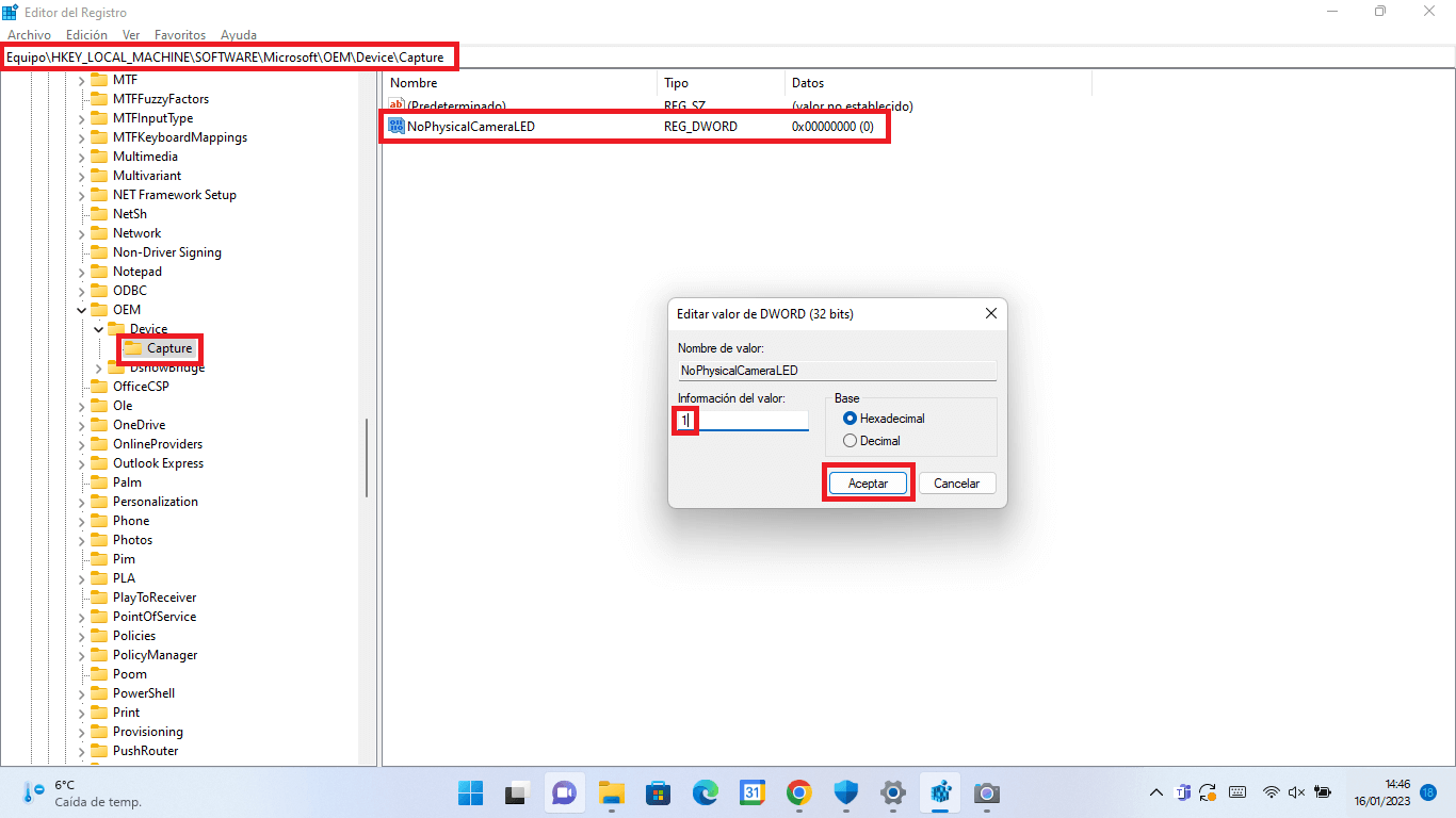 Windows 11 permite mostrar la notificacion de uso de tu camara por parte de apps o programas