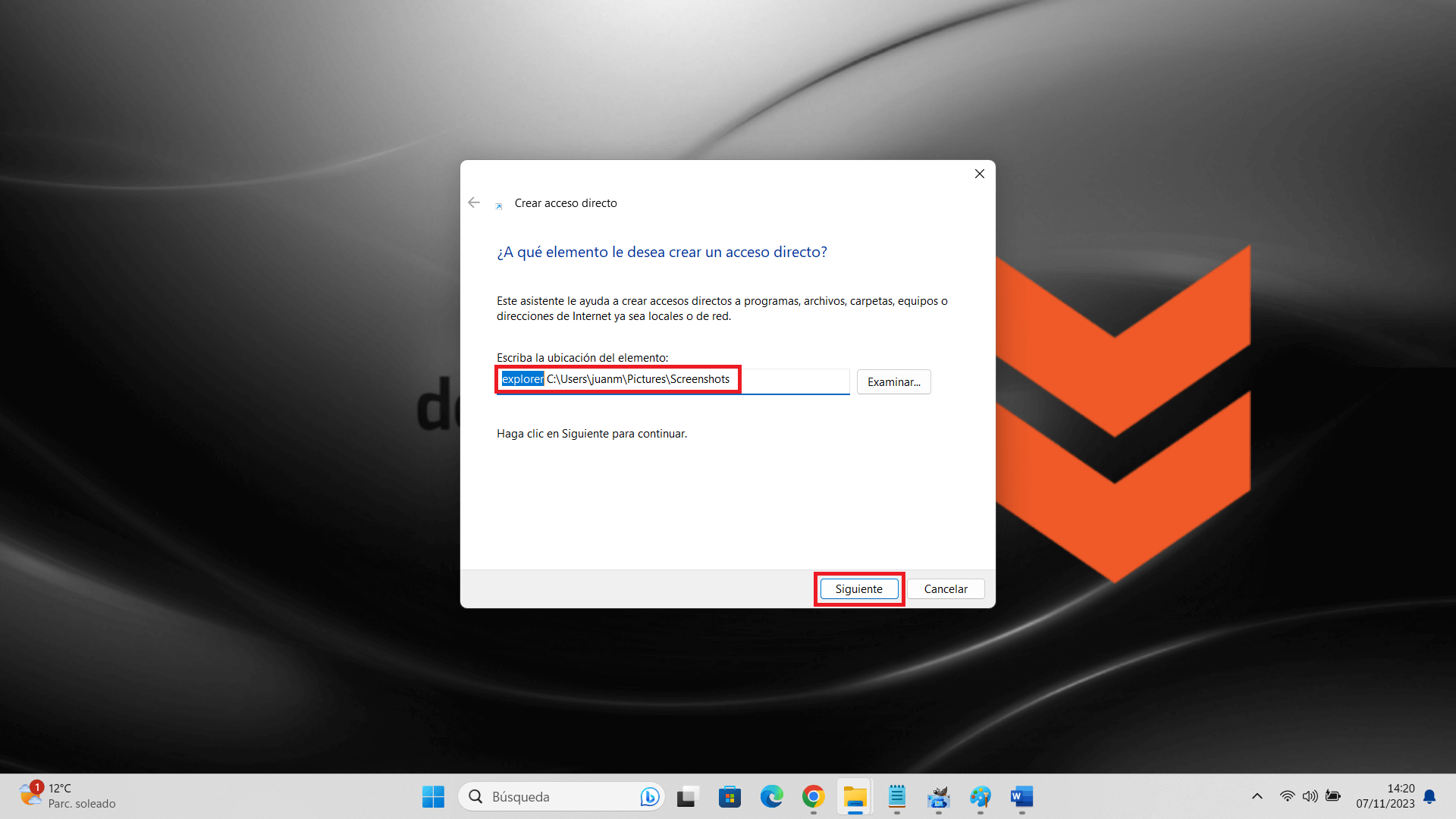 añadir a la barra de tareas de Windows 11 cualquier carpeta 
