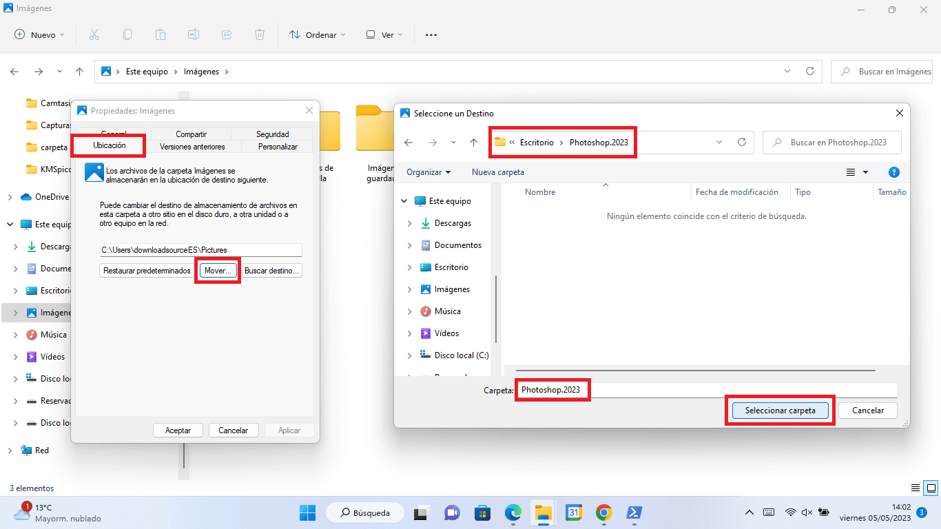 como guardar las capturas de pantalla en Windows 11 en una carpeta diferente