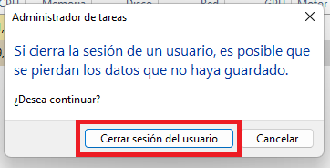 cerrar la sesion en cualquier cuenta de usuario abierta en windows 11