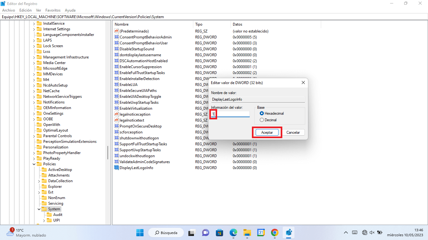 Como saber la informacion de incio de sesion de tu centa de usuario en windows 