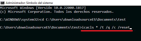 restablecer los permisos de usuario en windows 11