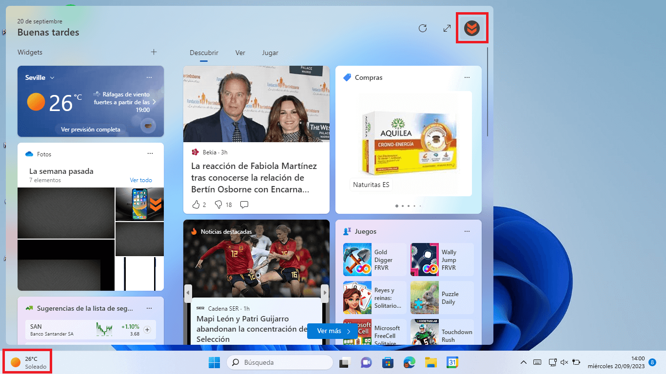 desactivar las notificaciones de los widgets de Windows 11