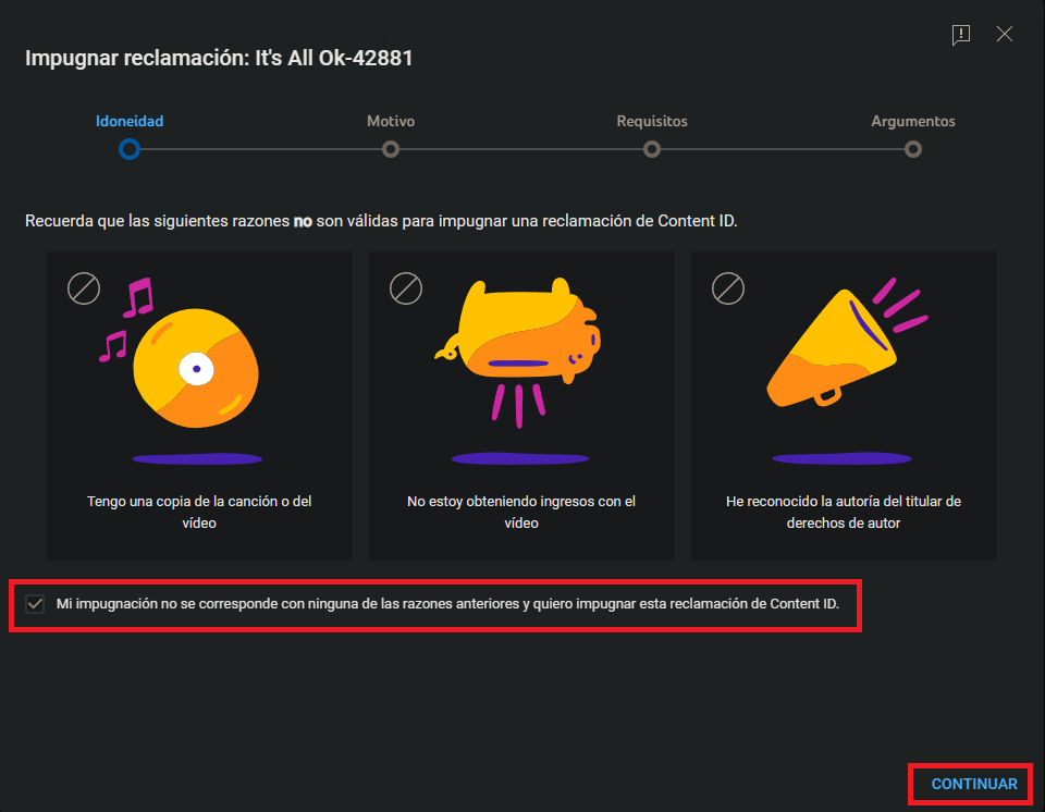 como realizar la disputa contra los derechos de autor de youtube
