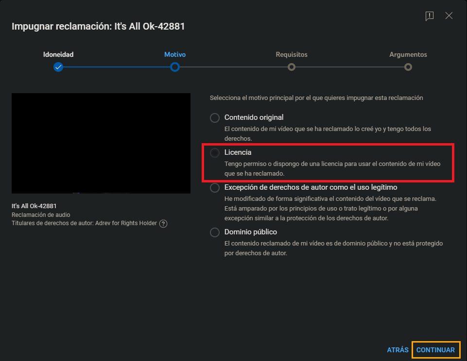 como impugnar la reclamación de derechos de autor en youtube
