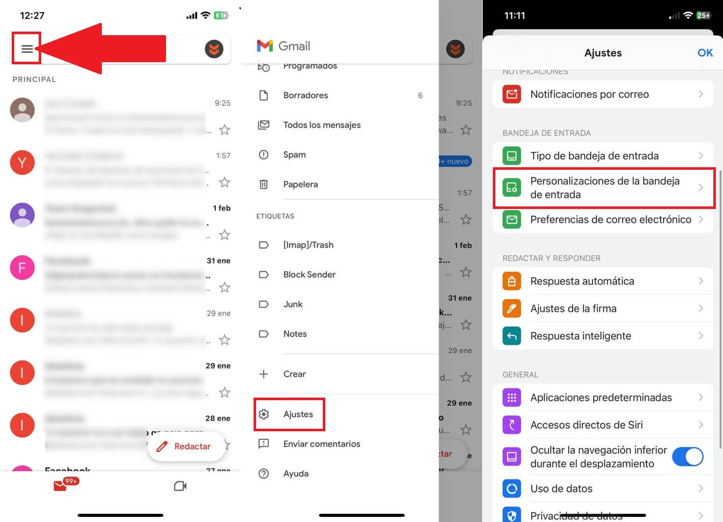 como desactivar la pestaña promociones en Gmail