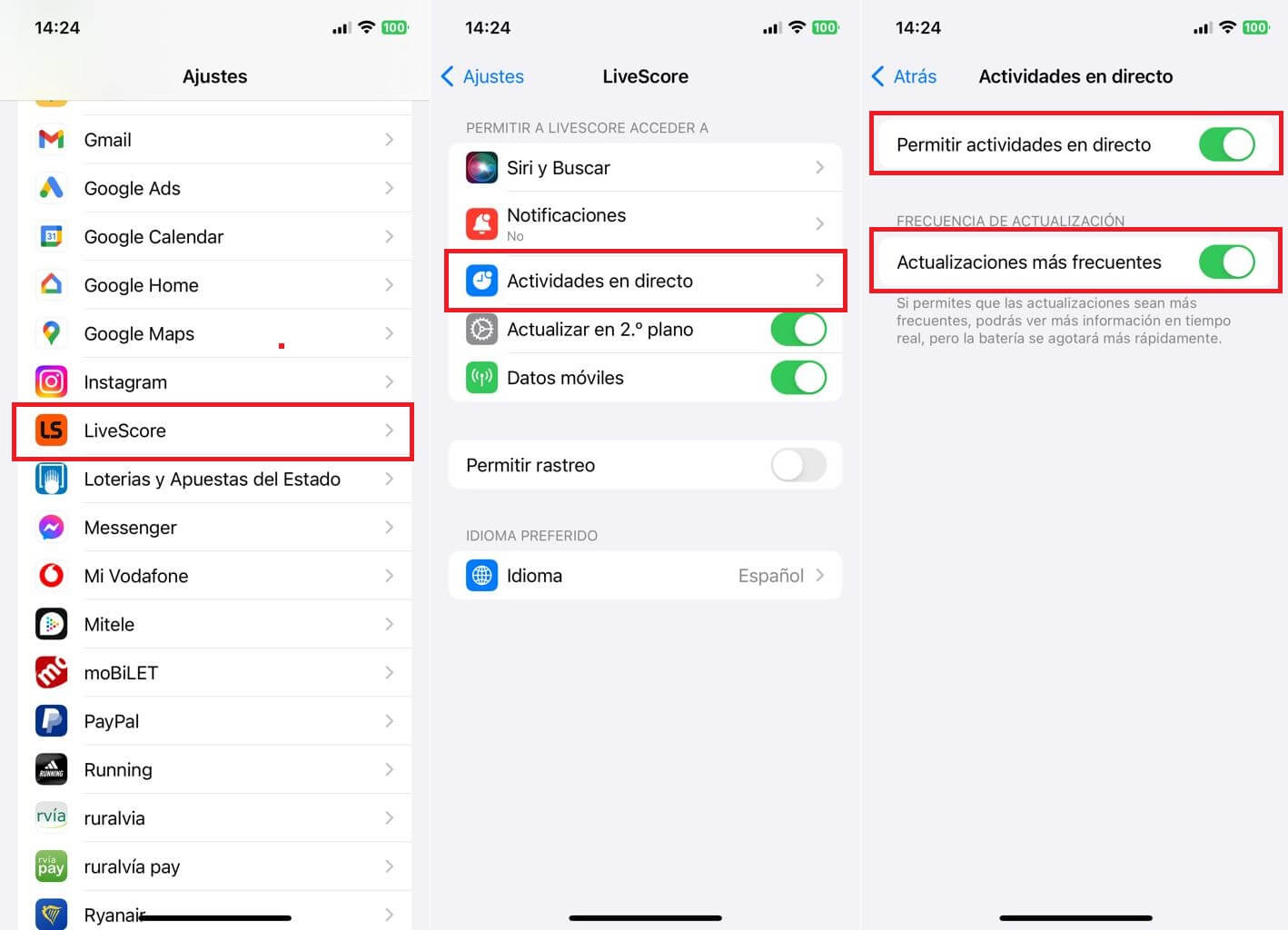 Como desactivar o activar la actividad en directo en la pantalla de bloqueo de tu iphone