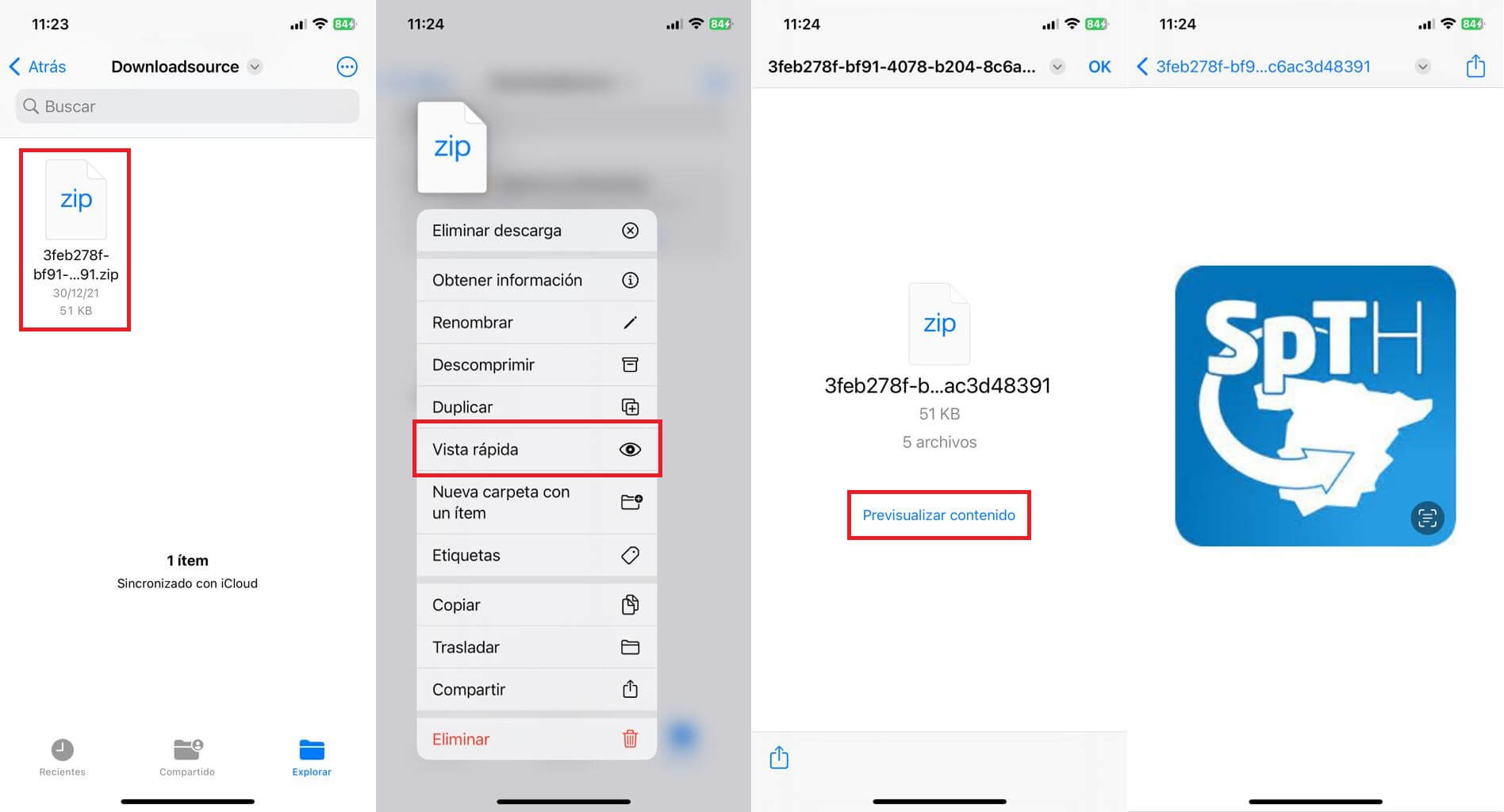 como visualizar archivos comprimidos zip en iPhone sin descomprimir