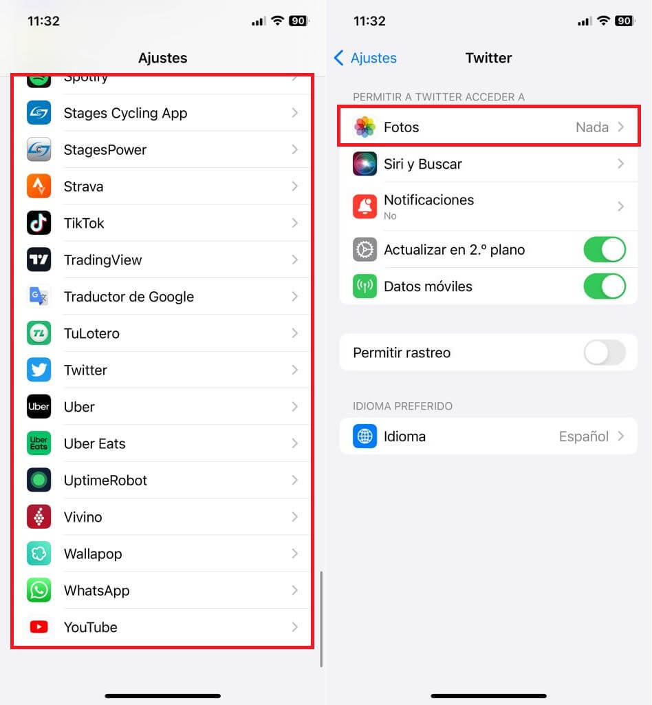 limite de acceso a apps para acceder a tus fotos de iPhone