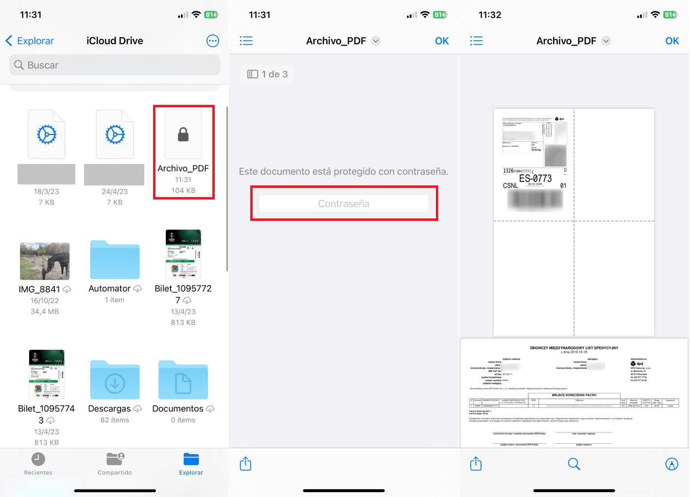 como abrir archivos PDF protegidos con contraseña  desde tu iPhone o iPad