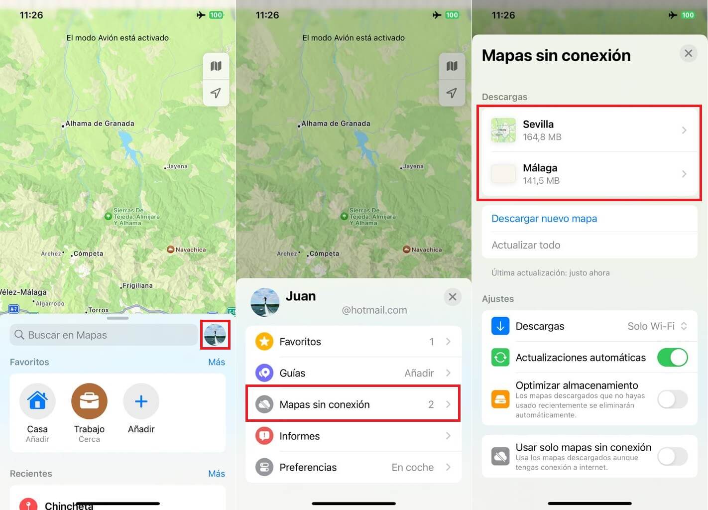 como acceder a los mapas descargados en la app mapas de iPhone