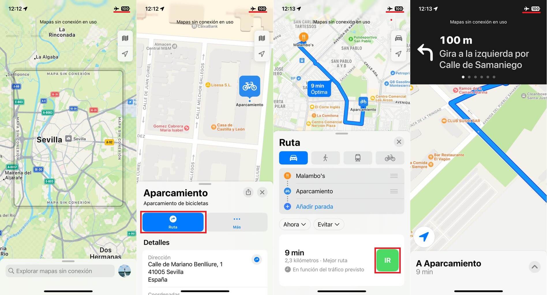 como usar mapas sin conexion en iPhone app apple maps