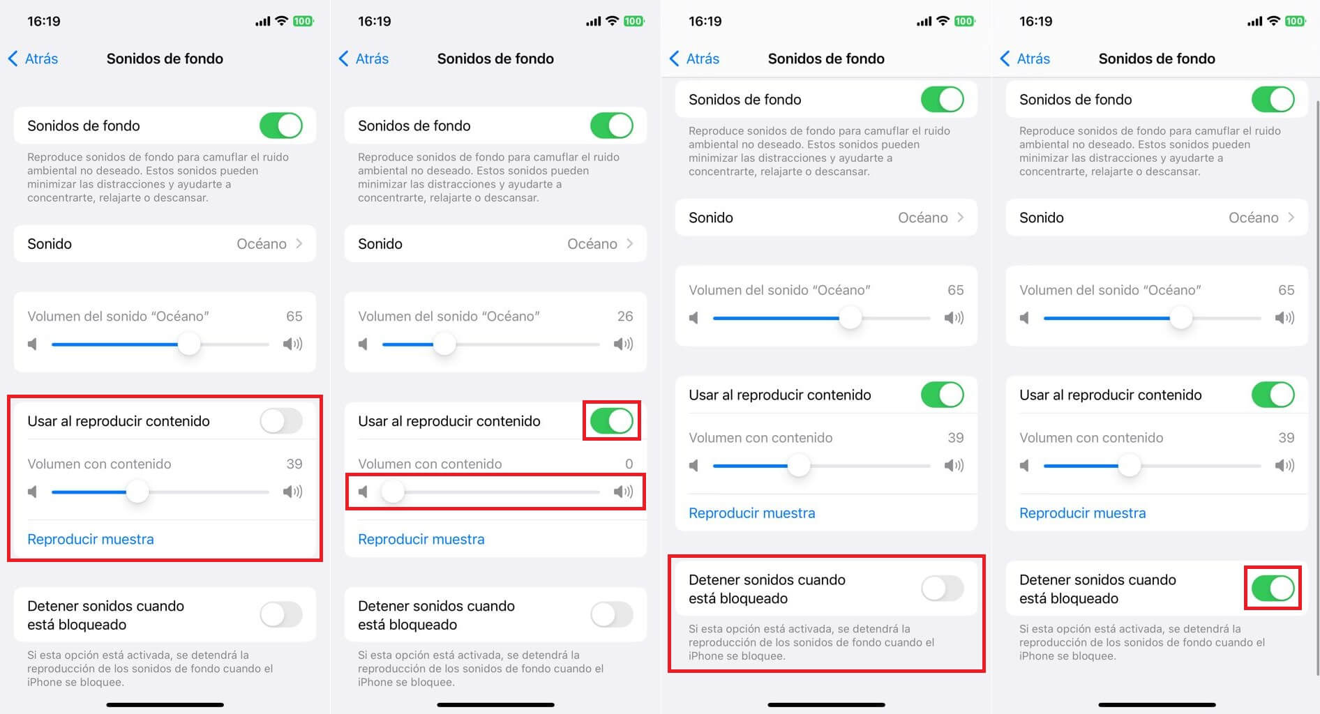 como configurar el sonido de fondo de iphone