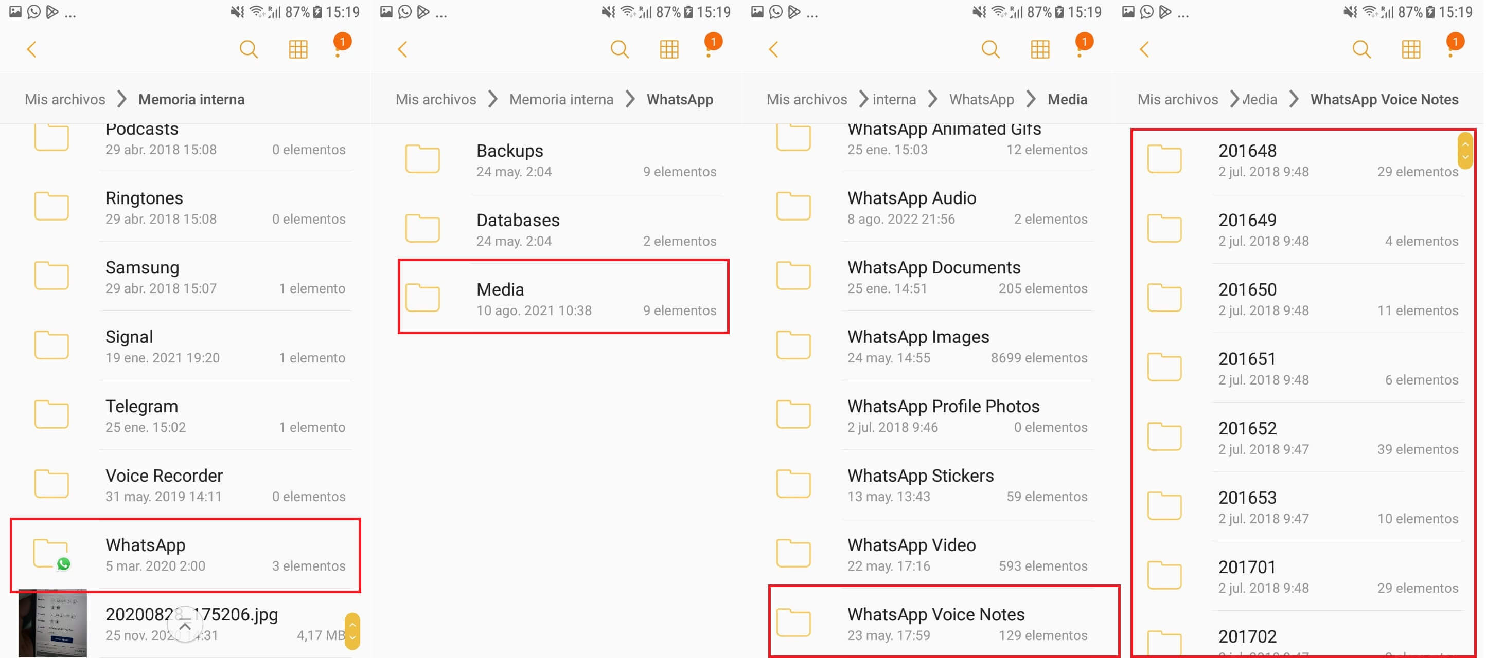 como descargar mensajes de video en whatsapp